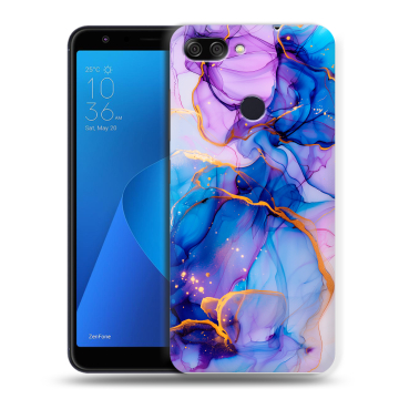 Пластиковый чехол на ASUS ZenFone Max Plus M1 с принтом синий мрамор Пластиковый чехол на ASUS ZenFone Max Plus M1 с принтом синий мрамор