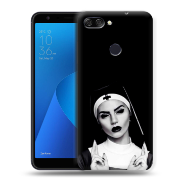 Пластиковый чехол на ASUS ZenFone Max Plus M1 с принтом монашка