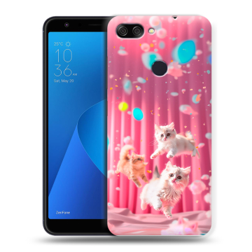 Пластиковый чехол на ASUS ZenFone Max Plus M1 с принтом милые котики Пластиковый чехол на ASUS ZenFone Max Plus M1 с принтом милые котики