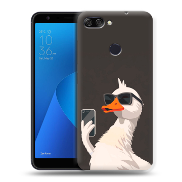 Пластиковый чехол на ASUS ZenFone Max Plus M1 с принтом утка в очках