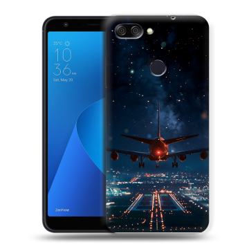 Пластиковый чехол на ASUS ZenFone Max Plus M1 с принтом самолет