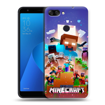 Пластиковый чехол на ASUS ZenFone Max Plus M1 с принтом Майнкрафт Minecraft Пластиковый чехол на ASUS ZenFone Max Plus M1 с принтом Майнкрафт Minecraft