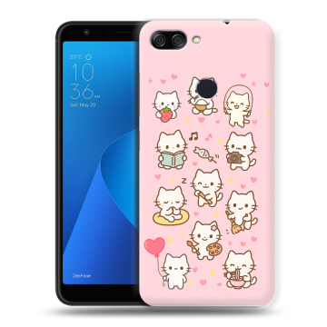 Пластиковый чехол на ASUS ZenFone Max Plus M1 с принтом Hello Kitty Хелоу Кити