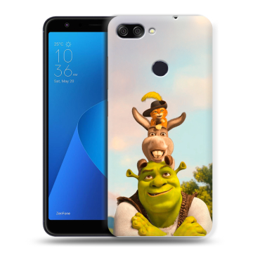 Пластиковый чехол на ASUS ZenFone Max Plus M1 с принтом Шрек Shrek