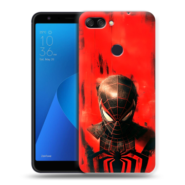 Пластиковый чехол на ASUS ZenFone Max Plus M1 с принтом человек паук spiderman Пластиковый чехол на ASUS ZenFone Max Plus M1 с принтом человек паук spiderman