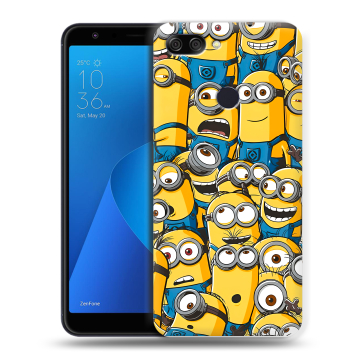 Пластиковый чехол на ASUS ZenFone Max Plus M1 с принтом Миньоны Пластиковый чехол на ASUS ZenFone Max Plus M1 с принтом Миньоны