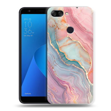 Пластиковый чехол на ASUS ZenFone Max Plus M1 с принтом розовый мрамор Пластиковый чехол на ASUS ZenFone Max Plus M1 с принтом розовый мрамор