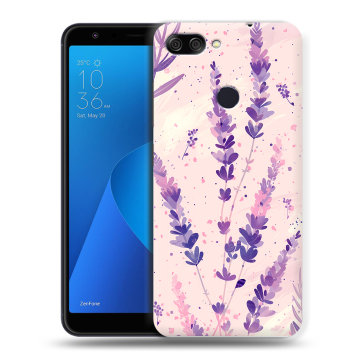 Пластиковый чехол на ASUS ZenFone Max Plus M1 с принтом цветы лаванда Пластиковый чехол на ASUS ZenFone Max Plus M1 с принтом цветы лаванда