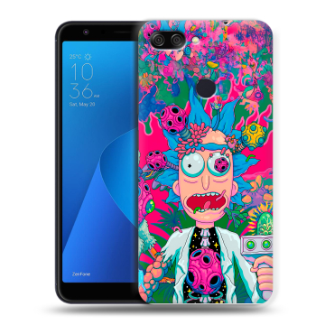 Пластиковый чехол на ASUS ZenFone Max Plus M1 с принтом Рик и Морти Rick Morty