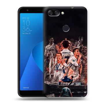 Пластиковый чехол на ASUS ZenFone Max Plus M1 с принтом Реал Роналдо Real Ronaldo