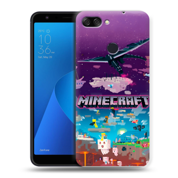 Пластиковый чехол на ASUS ZenFone Max Plus M1 с принтом Майнкрафт Minecraft