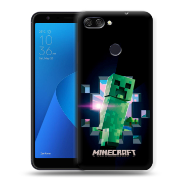 Пластиковый чехол на ASUS ZenFone Max Plus M1 с принтом Майнкрафт Minecraft
