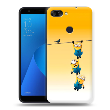 Пластиковый чехол на ASUS ZenFone Max Plus M1 с принтом Миньоны