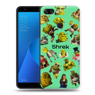 Пластиковый чехол на ASUS ZenFone Max Plus M1 с принтом Шрек Shrek