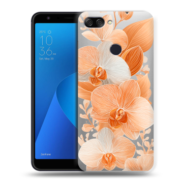 Пластиковый чехол на ASUS ZenFone Max Plus M1 с принтом Бежевые цветы