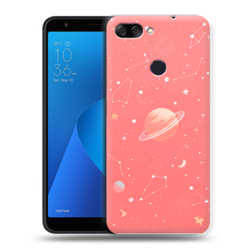 Пластиковый чехол на ASUS ZenFone Max Plus M1 с принтом Розовый космос