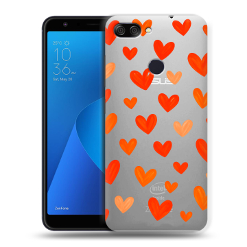 Пластиковый чехол на ASUS ZenFone Max Plus M1 с принтом Сердечки