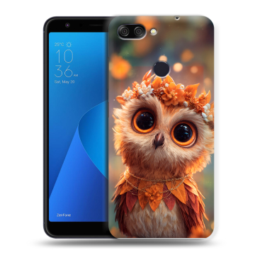 Пластиковый чехол на ASUS ZenFone Max Plus M1 с принтом Милая сова Пластиковый чехол на ASUS ZenFone Max Plus M1 с принтом Милая сова