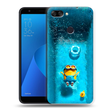 Пластиковый чехол на ASUS ZenFone Max Plus M1 с принтом Миньоны Пластиковый чехол на ASUS ZenFone Max Plus M1 с принтом Миньоны