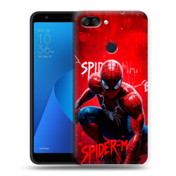 Пластиковый чехол на ASUS ZenFone Max Plus M1 с принтом Spiderman Человек паук Пластиковый чехол на ASUS ZenFone Max Plus M1 с принтом Spiderman Человек паук
