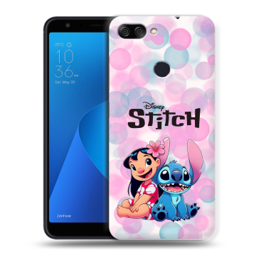 Пластиковый чехол на ASUS ZenFone Max Plus M1 с принтом Лило и Стич Пластиковый чехол на ASUS ZenFone Max Plus M1 с принтом Лило и Стич