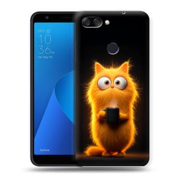 Пластиковый чехол на ASUS ZenFone Max Plus M1 с принтом Смешной кот