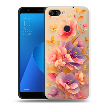 Пластиковый чехол на ASUS ZenFone Max Plus M1 с принтом Цветы и бабочки Пластиковый чехол на ASUS ZenFone Max Plus M1 с принтом Цветы и бабочки