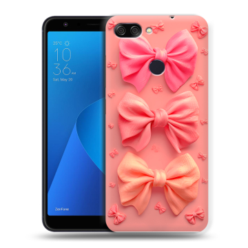 Пластиковый чехол на ASUS ZenFone Max Plus M1 с принтом Розовые бантики