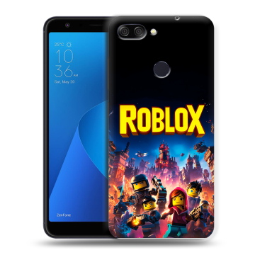 Пластиковый чехол на ASUS ZenFone Max Plus M1 с принтом Roblox Роблокс