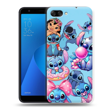 Пластиковый чехол на ASUS ZenFone Max Plus M1 с принтом Лило и Стич