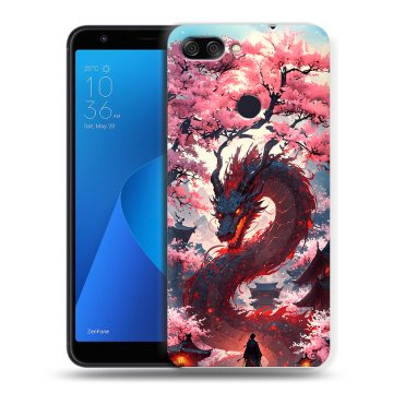 Пластиковый чехол на ASUS ZenFone Max Plus M1 с принтом Дракон Японский Пластиковый чехол на ASUS ZenFone Max Plus M1 с принтом Дракон Японский
