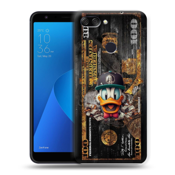 Пластиковый чехол на ASUS ZenFone Max Plus M1 с принтом Дональд Дак Доллар Пластиковый чехол на ASUS ZenFone Max Plus M1 с принтом Дональд Дак Доллар