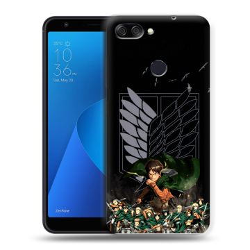 Пластиковый чехол на ASUS ZenFone Max Plus M1 с принтом Атака титанов Пластиковый чехол на ASUS ZenFone Max Plus M1 с принтом Атака титанов