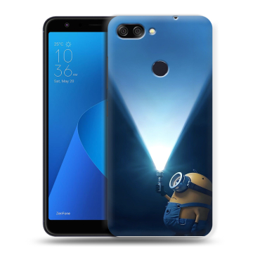 Пластиковый чехол на ASUS ZenFone Max Plus M1 с принтом Миньоны Пластиковый чехол на ASUS ZenFone Max Plus M1 с принтом Миньоны