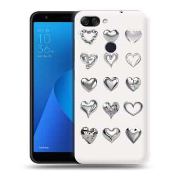 Пластиковый чехол на ASUS ZenFone Max Plus M1 с принтом Y2K сердечки