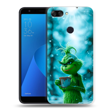 Пластиковый чехол на ASUS ZenFone Max Plus M1 с принтом Новый год гринч Пластиковый чехол на ASUS ZenFone Max Plus M1 с принтом Новый год гринч
