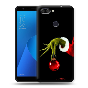 Пластиковый чехол на ASUS ZenFone Max Plus M1 с принтом Новый год Гринч Пластиковый чехол на ASUS ZenFone Max Plus M1 с принтом Новый год Гринч