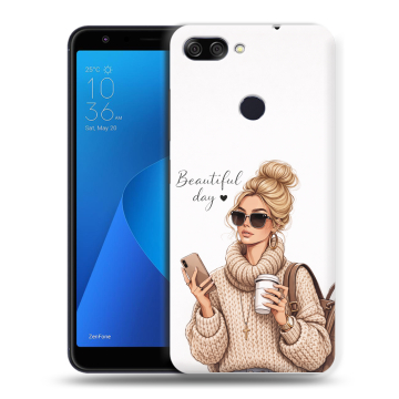 Пластиковый чехол на ASUS ZenFone Max Plus M1 с принтом женский Пластиковый чехол на ASUS ZenFone Max Plus M1 с принтом женский