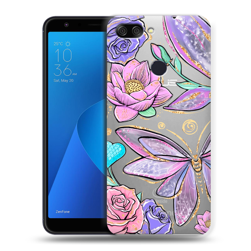 Пластиковый чехол на ASUS ZenFone Max Plus M1 с принтом Бабочки и цветы Пластиковый чехол на ASUS ZenFone Max Plus M1 с принтом Бабочки и цветы
