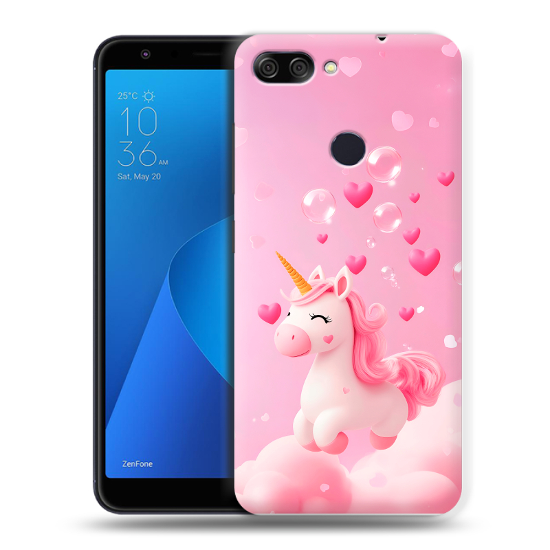 Пластиковый чехол на ASUS ZenFone Max Plus M1 с принтом Единорог Пластиковый чехол на ASUS ZenFone Max Plus M1 с принтом Единорог