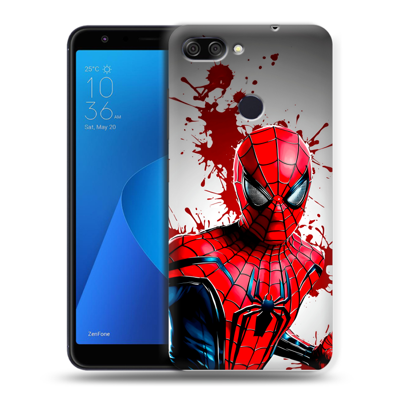 Пластиковый чехол на ASUS ZenFone Max Plus M1 с принтом Spiderman Человек паук Пластиковый чехол на ASUS ZenFone Max Plus M1 с принтом Spiderman Человек паук