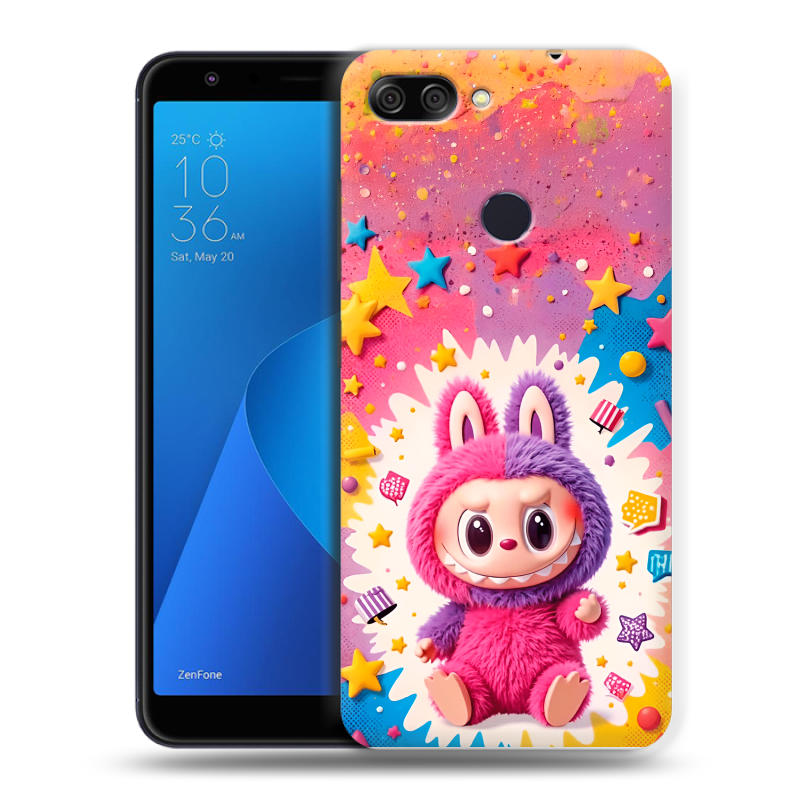 Пластиковый чехол на ASUS ZenFone Max Plus M1 с принтом Labubu Лабубу Пластиковый чехол на ASUS ZenFone Max Plus M1 с принтом Labubu Лабубу