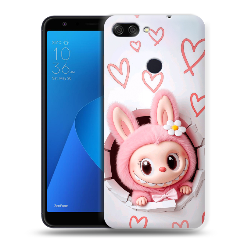 Пластиковый чехол на ASUS ZenFone Max Plus M1 с принтом Labubu Лабубу Пластиковый чехол на ASUS ZenFone Max Plus M1 с принтом Labubu Лабубу