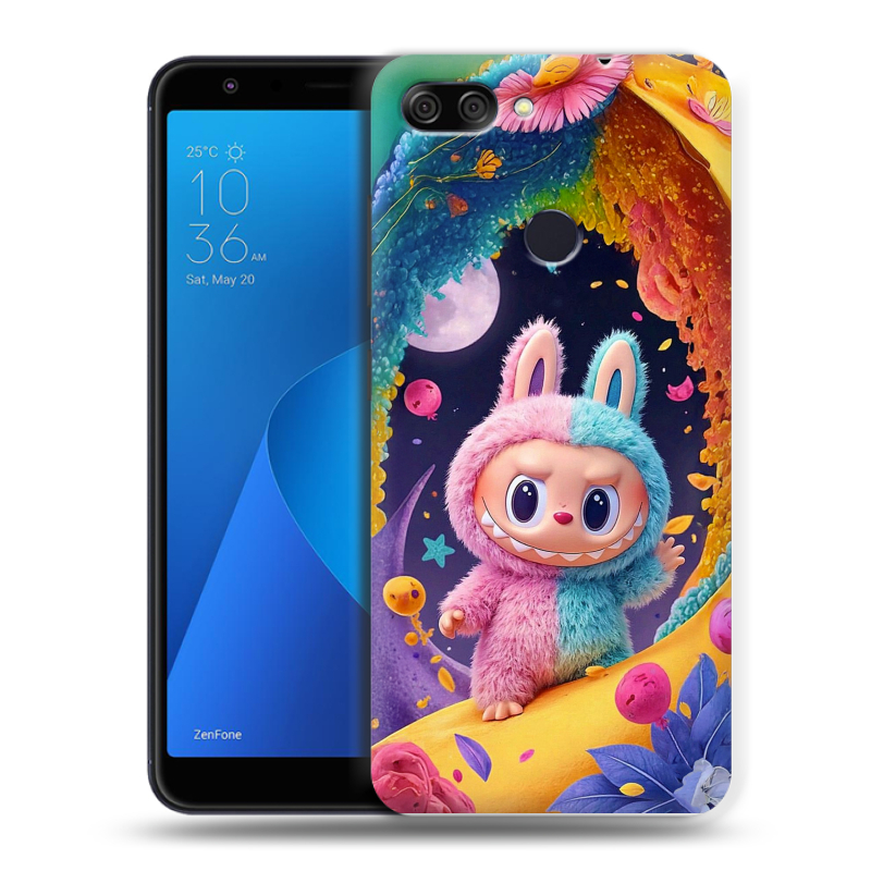 Пластиковый чехол на ASUS ZenFone Max Plus M1 с принтом Labubu Лабубу Пластиковый чехол на ASUS ZenFone Max Plus M1 с принтом Labubu Лабубу