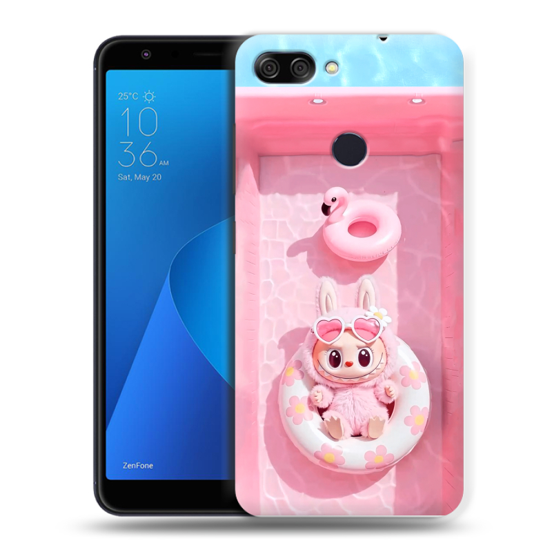 Пластиковый чехол на ASUS ZenFone Max Plus M1 с принтом Labubu Лабубу Пластиковый чехол на ASUS ZenFone Max Plus M1 с принтом Labubu Лабубу