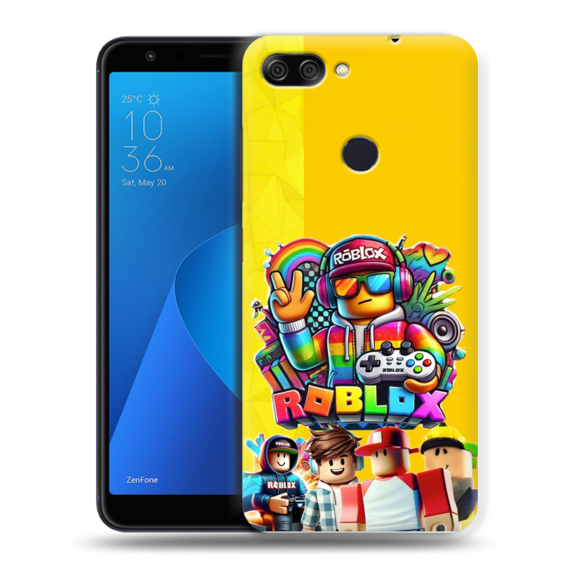 Пластиковый чехол на ASUS ZenFone Max Plus M1 с принтом Roblox Роблокс Пластиковый чехол на ASUS ZenFone Max Plus M1 с принтом Roblox Роблокс