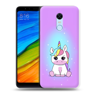 Силиконовый противоударный чехол на Xiaomi RedMi 5 Plus с принтом Единорог Силиконовый противоударный чехол на Xiaomi RedMi 5 Plus с принтом Единорог