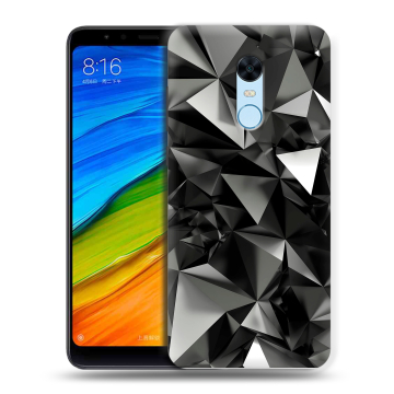 Силиконовый противоударный чехол на Xiaomi RedMi 5 Plus с принтом Черные кристаллы Силиконовый противоударный чехол на Xiaomi RedMi 5 Plus с принтом Черные кристаллы