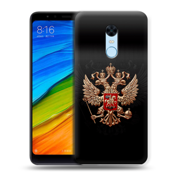 Силиконовый противоударный чехол на Xiaomi RedMi 5 Plus с принтом Герб России Силиконовый противоударный чехол на Xiaomi RedMi 5 Plus с принтом Герб России