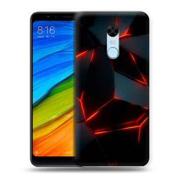 Силиконовый противоударный чехол на Xiaomi RedMi 5 Plus с принтом Яркие абстракции Силиконовый противоударный чехол на Xiaomi RedMi 5 Plus с принтом Яркие абстракции
